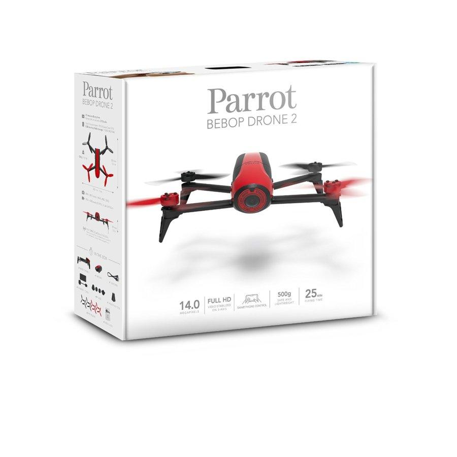 Dron - Parrot - Bebop Drone 2, 14 mpx, Color rojo