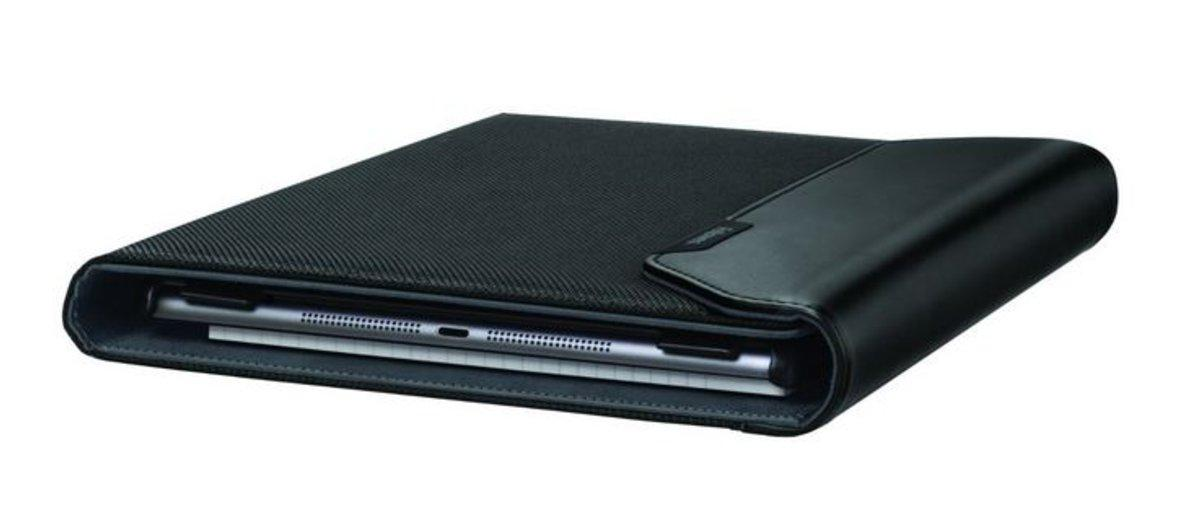 Funda para iPad Mini 4 - Funda Deluxe Fellowes, carcasa extraible, bloc de notas, negra