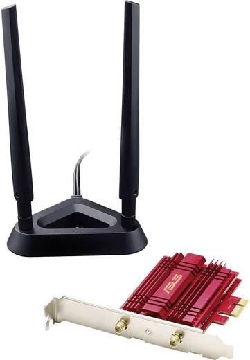Adaptador Wi-Fi PCI-Express - ASUS PCE-AC56, Dual Band, Broadcom TurboQAM, AiRadar, Rojo y negro