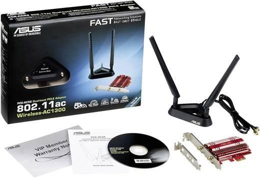 Adaptador Wi-Fi PCI-Express - ASUS PCE-AC56, Dual Band, Broadcom TurboQAM, AiRadar, Rojo y negro