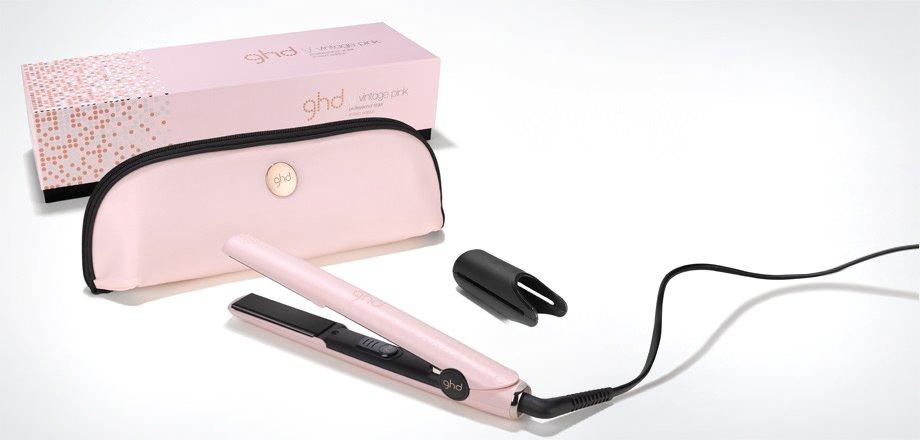 Plancha de pelo - GHD Vintage Pink Styler, Cerámica