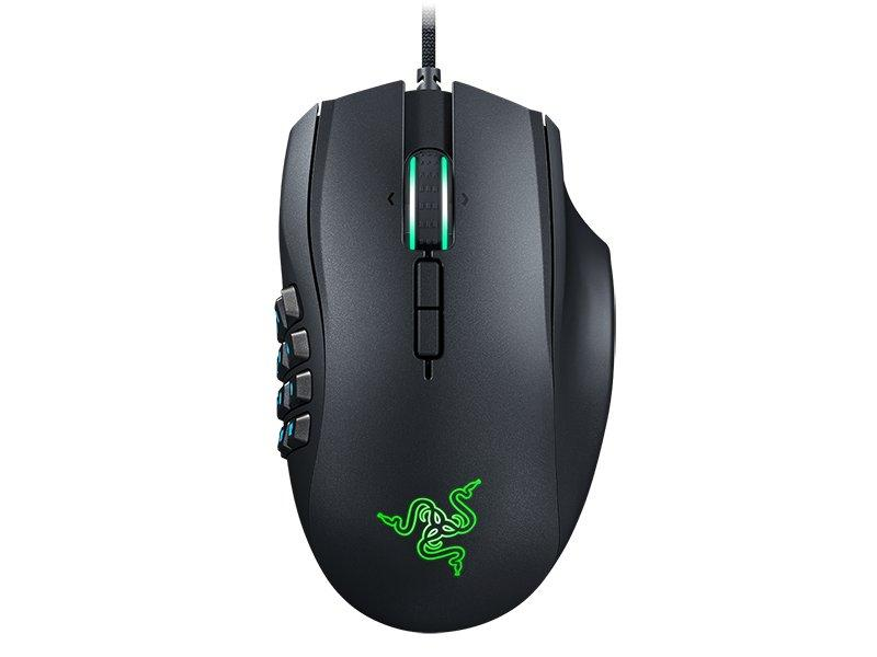Ratón gaming - Razer NAGA CHROMA, 1600DPI, USB, Laser, mano derecha, Negro