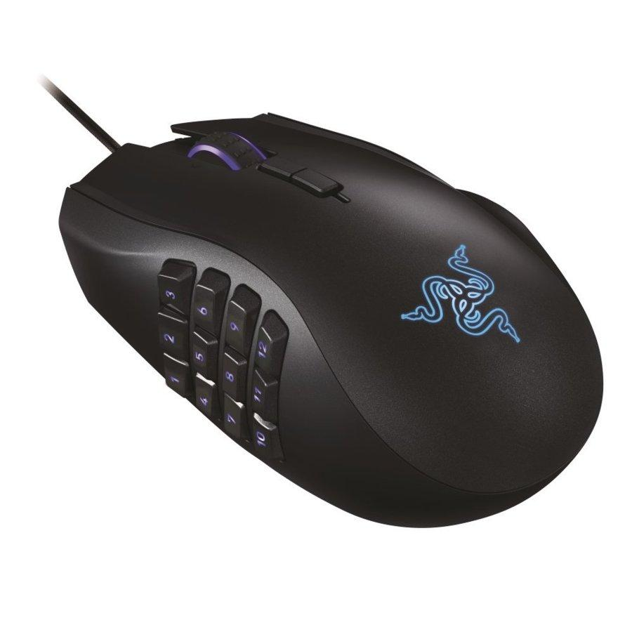 Ratón gaming - Razer NAGA CHROMA, 1600DPI, USB, Laser, mano derecha, Negro