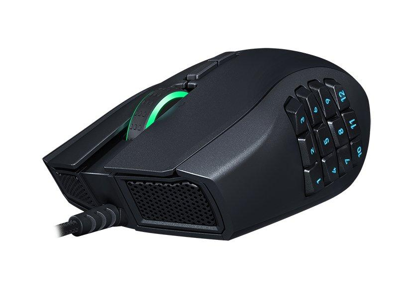 Ratón gaming - Razer NAGA CHROMA, 1600DPI, USB, Laser, mano derecha, Negro