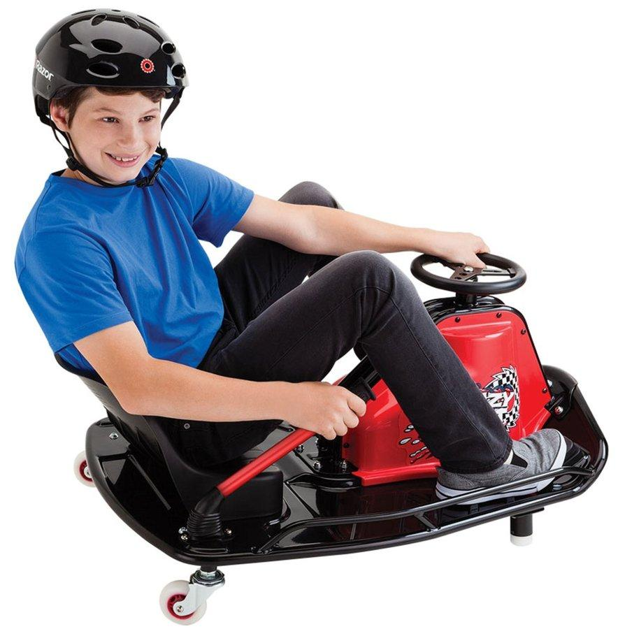 Kart eléctrico - Razor Crazy Cart, velocidad máxima 19 km/h, color rojo y negro