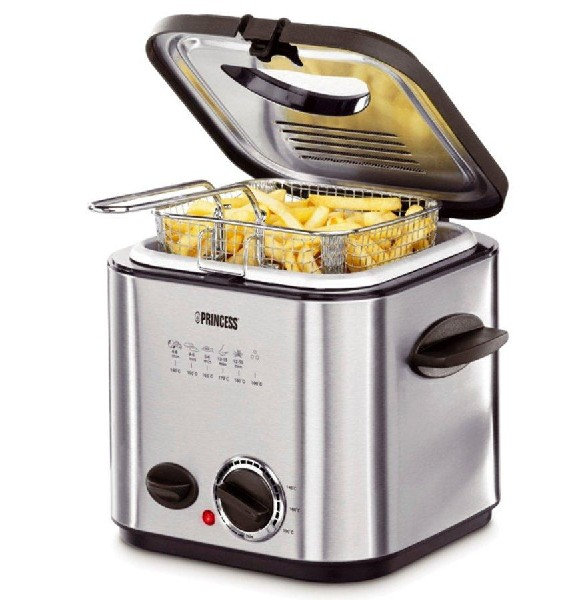 Princess 182611 Fondue y minifreidora tapa filtro de olores ventana visualizacion volumen 12 l carcasa acero inoxidable 840 w apta para todo tipo 6 tenedores freidora classic fryer 01.182611.01.001 1.2 840w 1.2l