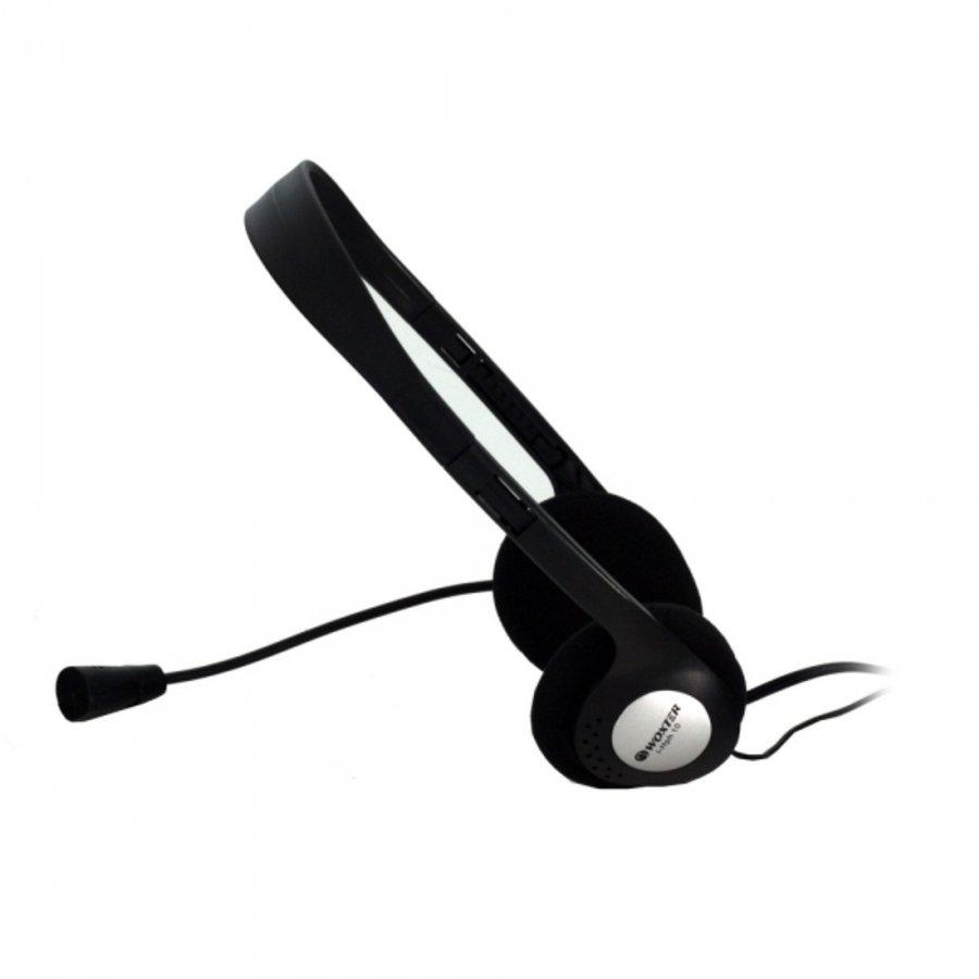 Auriculares con micro - Woxter I Headphone PC 10, negro, diadema ajustable