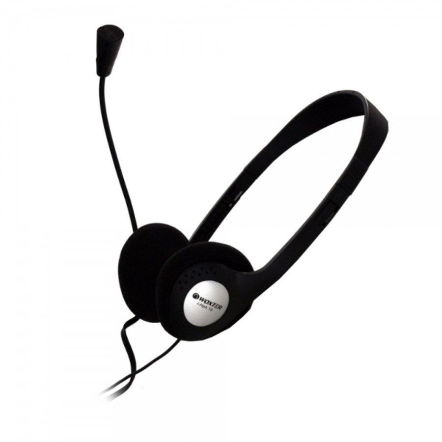 Auriculares con micro - Woxter I Headphone PC 10, negro, diadema ajustable