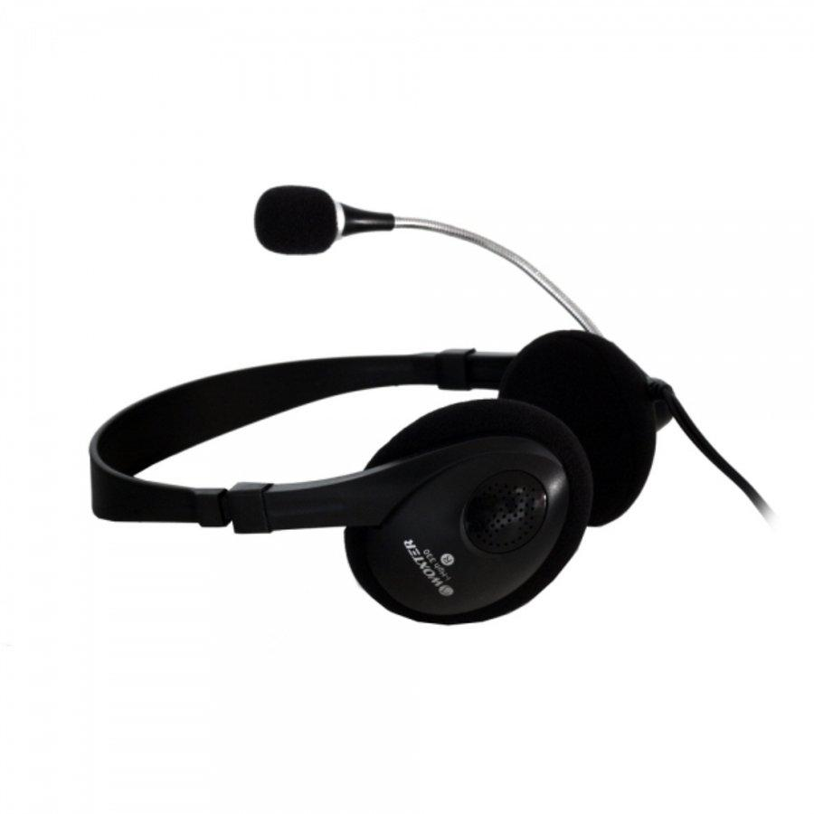 Auriculares con micro - Woxter I Headphone PC 330, negro, diadema ajustable