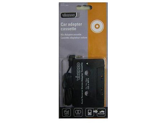 Adaptador coche - Vivanco,  cd a cassette, 3.5 mm, negro