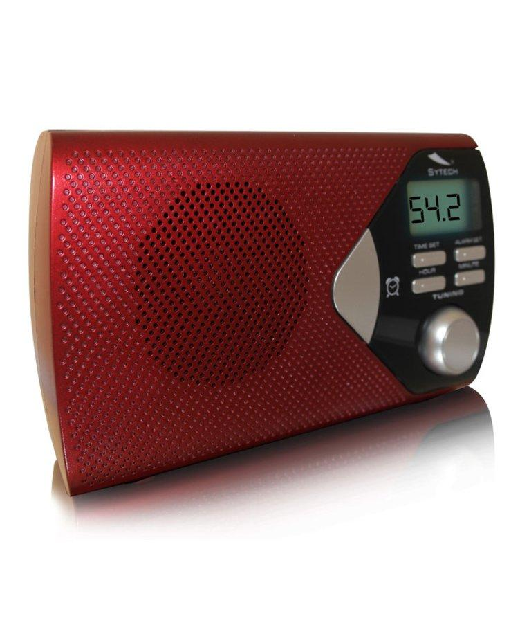 Radio portátil - Sytech SY.1647 Rojo, Radio AM/FM, reloj despertador