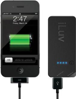 Batería Power Bank - iLuv, externa, cargador universal, 1250mAh, USB, LEDs de carga y de color