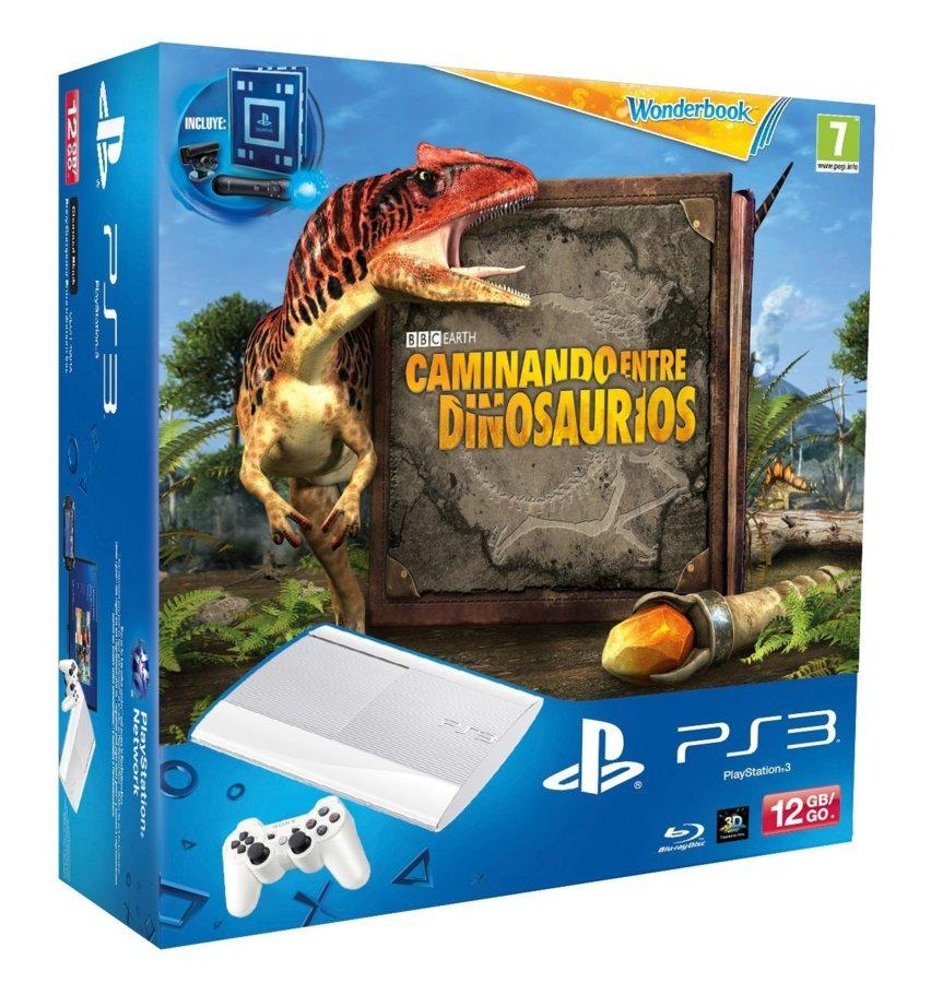 Consola - Sony - PS3 Blanca, 12Gb + Pack Move Caminando entre Dinosaurios