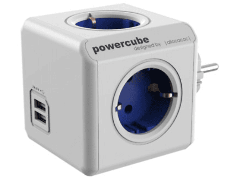 prisa loseta barato Regleta | PowerCube BXPC1200 Azul, 4 tomas + USB