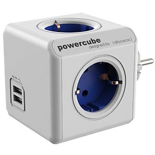Regleta - PowerCube BXPC1200 Azul, 4 tomas + USB