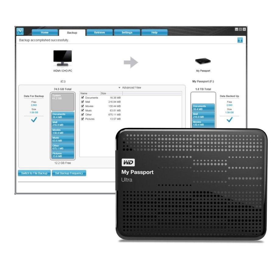 Disco duro de 500Gb - WD My Passport Ultra, USB 3.0, 2,5 pulgadas, color negro