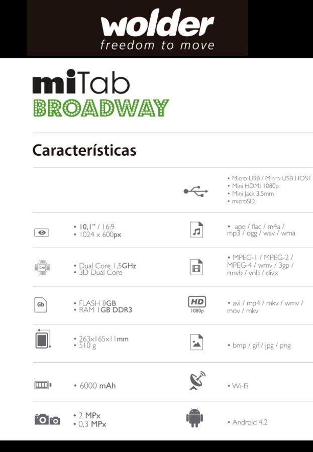 Tablet - Wolder miTab Broadway