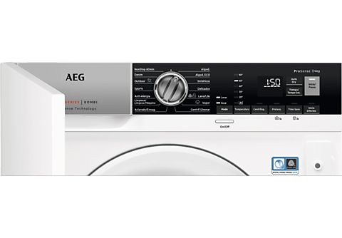 Lavadora secadora integrable  AEG L7WEE741BI, 7 kg + 4 kg, 1600 rpm,  DualSense, ProSense, Blanco panelable