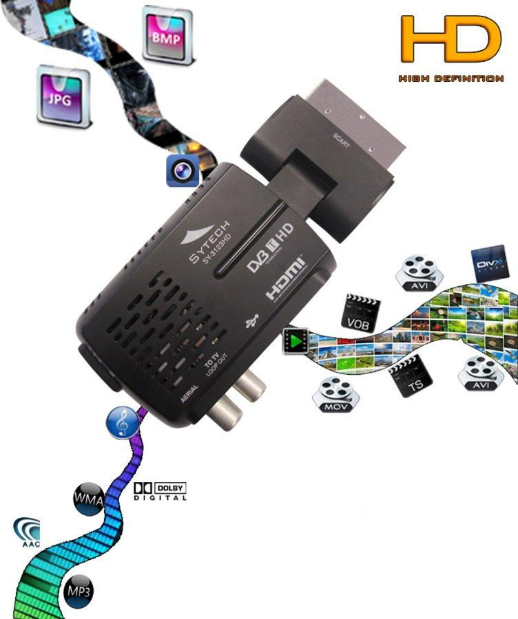 Sintonizador TDT - Sytech SY-3123 HD Euroconector, HDMI, USB Grabador