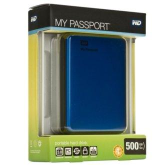 Disco duro de 500Gb - WD My Passport azul, externo de 2.5" y USB 3.0