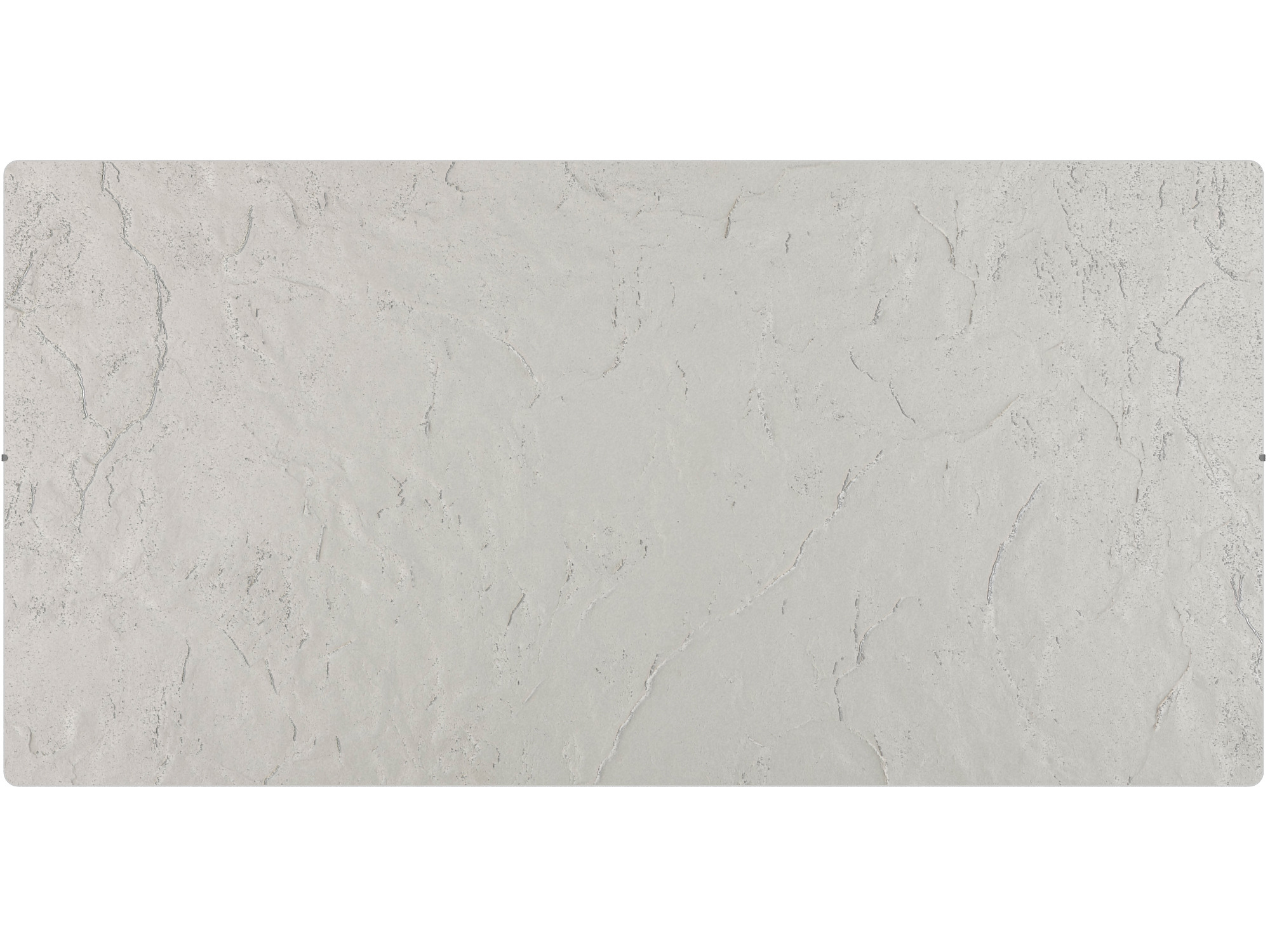 Graues, strukturiertes Rechteck, möglicherweise eine Stein- oder Betonoberfläche, vor weißem Hintergrund.