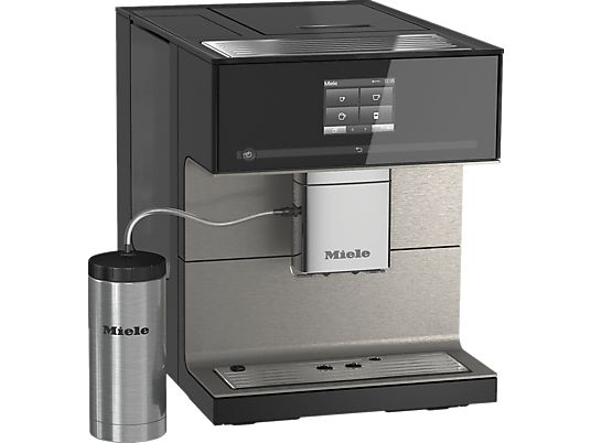 MIELE CM 7550 OBSW Kaffeevollautomat (Schwarz, Milchschlauch)