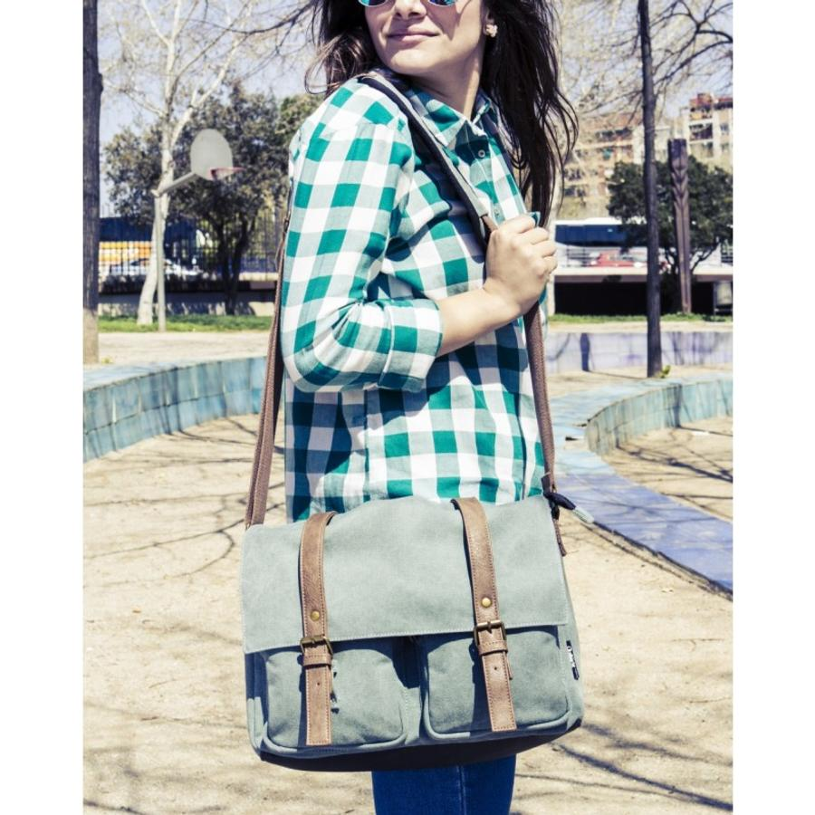 Maletín para portátil - Silver HT Bolsa Messenger Verde, Para portátiles de hasta 15"
