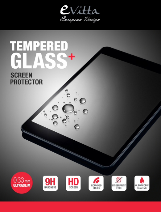 Protector de pantalla para iPad Pro 9.7", Vidrio templado, 0,33 mm de espesor, factor de dureza 9H