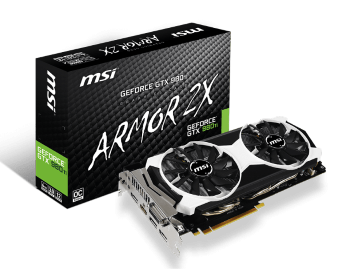 Tarjeta gráfica gaming - MSI NVIDIA GeForce GTX 980 TI 6GD5T OC, 6GB, Armor2x