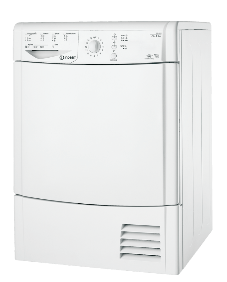 Secadora - Indesit IDC 75 B (EU) Condensación, 7 Kg, Blanco
