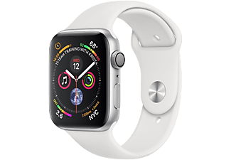 APPLE Watch Series 4 40mm ezüst alumínium tok fehér sportszíjjal (mu642hc/a)