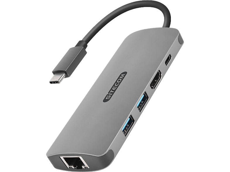 SITECOM Adapter USB-C - Ethernet - HDMI + USB-HUB 3.0 2 ports (CN-379)