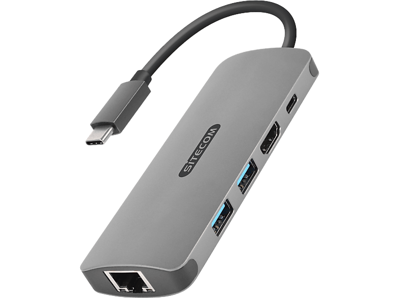 Sitecom Adapter Usb-c - Ethernet Hdmi + Usb-hub 3.0 2 Ports (cn-379)