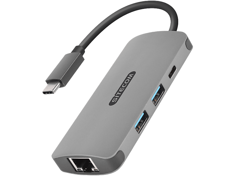 SITECOM Adapter USB-C - Ethernet + USB-HUB 3.0 2 ports (CN-378)