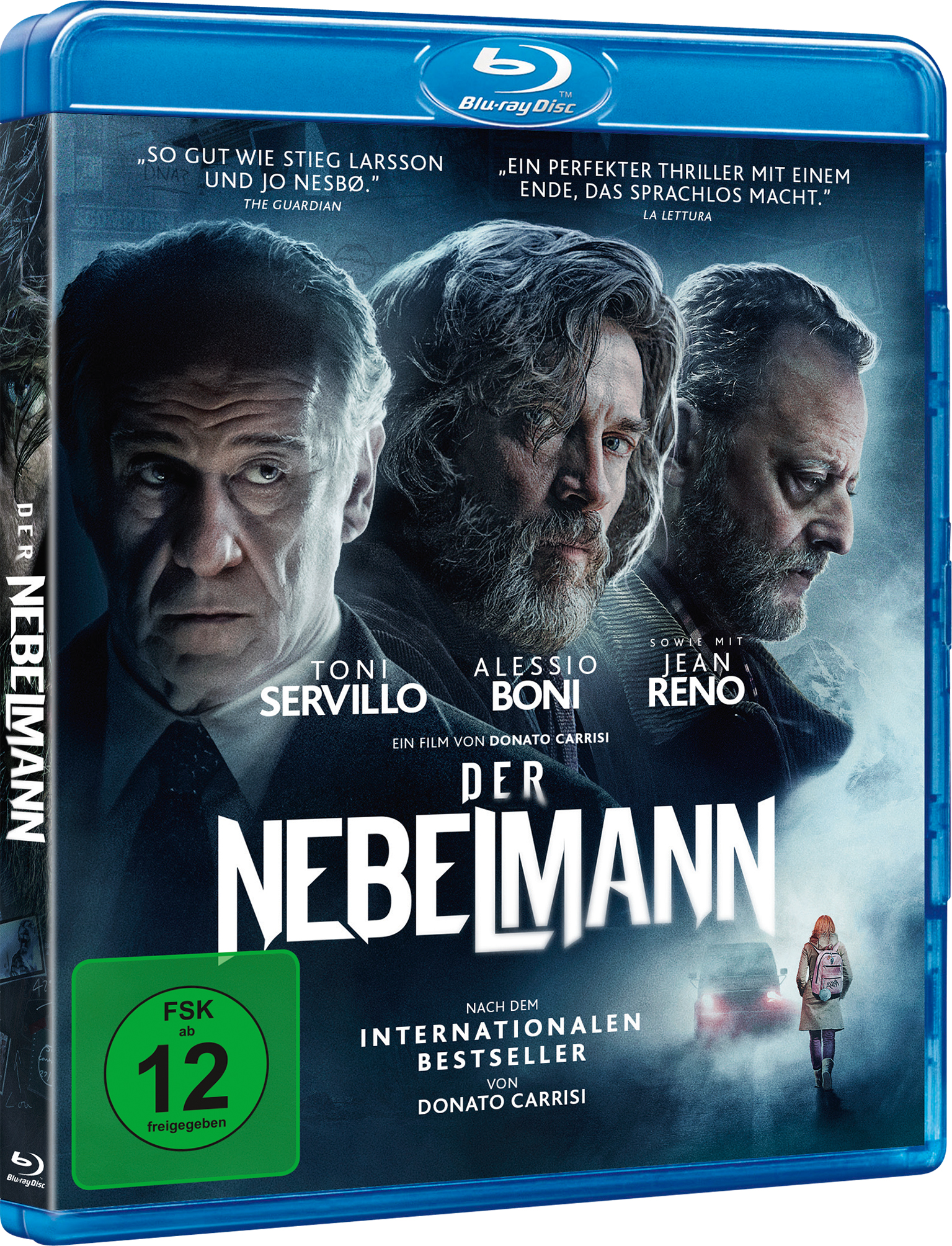 Blu-ray-Filmhülle mit dem Titel 'Der Nebelmann' mit Gesichtern von Schauspielern und einem Mädchen im Hintergrund.