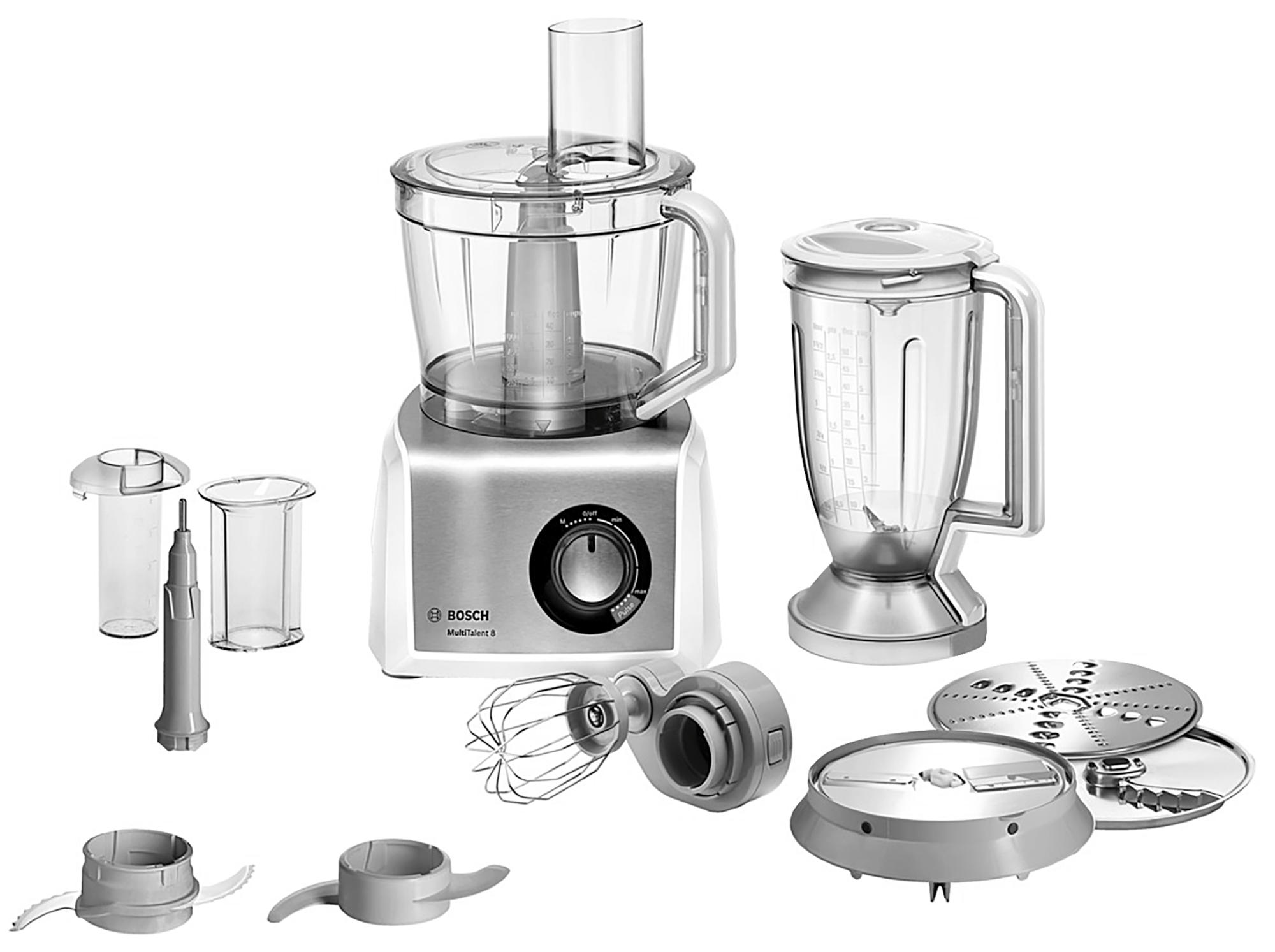BOSCH Kompakt-Küchenmaschine MC 812S814 mit 1250 Watt in Weiß/Silber Küchenmaschine Weiß, Silber (Rührschüsselkapazität: 3,9 l, 1250 Watt)