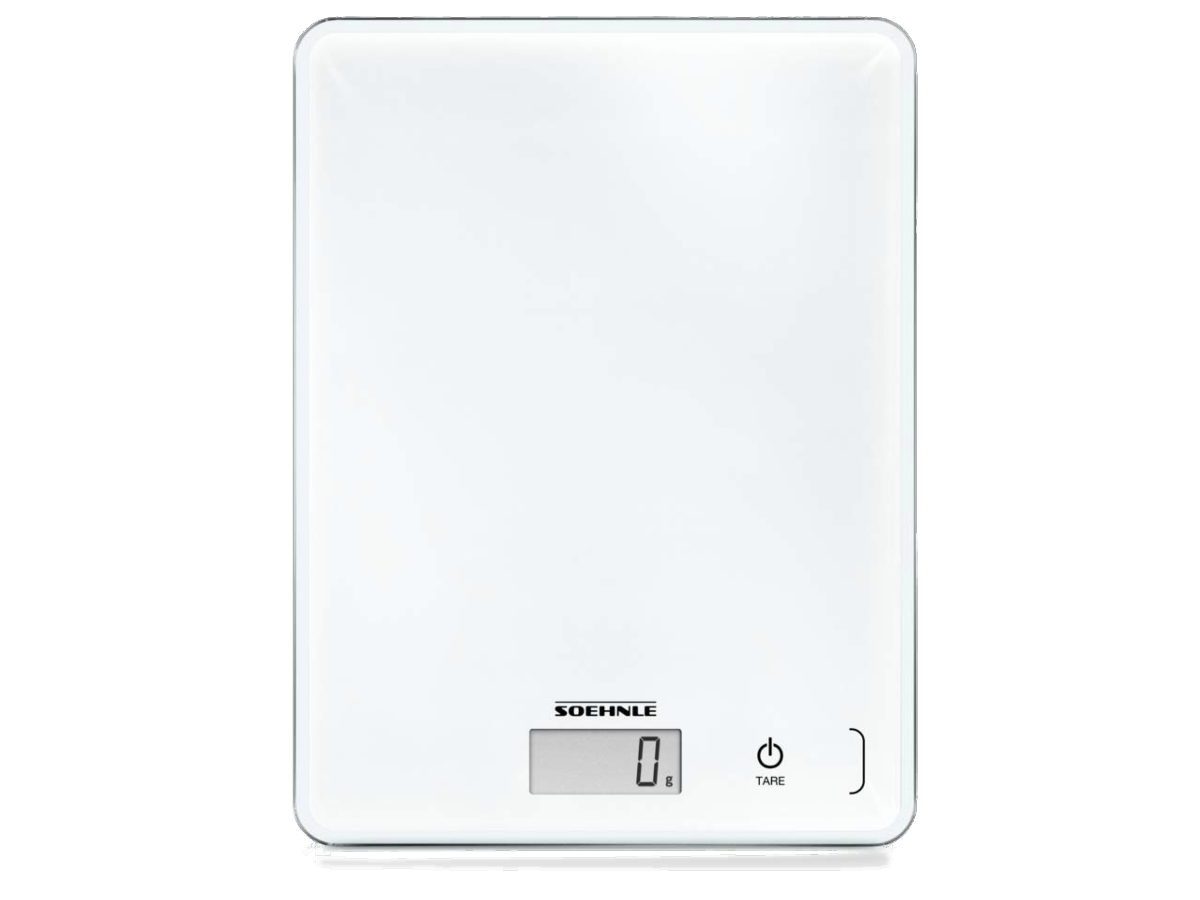 Balanza de cocina - Soehnle Page Compact 300, 5Kg, LCD, Sistema Sensor Touch, Blanco