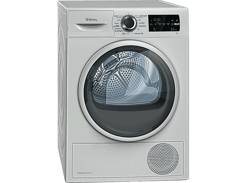 Secadora - Balay 3SB988X, Bomba de calor, Capacidad 8 kg, Clase A++, Acero Inoxidable antihuellas