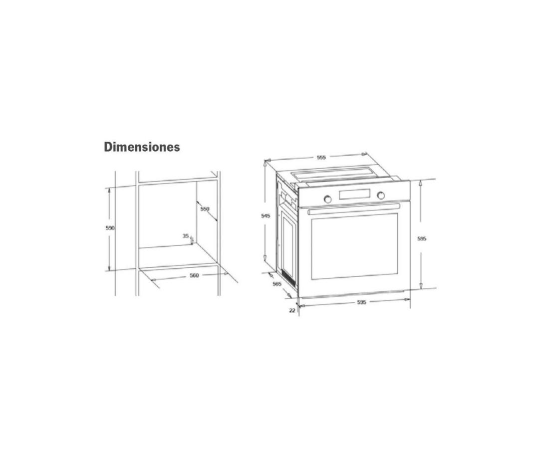 Horno - Mepamsa Cubik 682, Multifunción, Eléctrico, 58L, Negro, Acero inoxidable