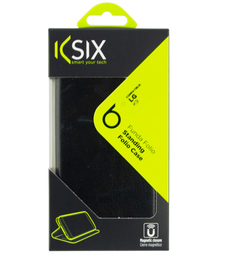 Funda libro - KSIX Standing folio case, Para LG K9, Polipiel, Negro