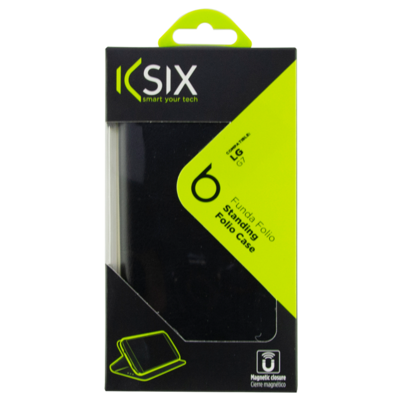 Funda libro - KSIX Standing folio case, Para LG G7, Polipiel, Negro