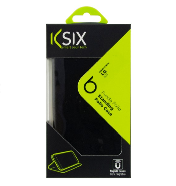 Funda libro - KSIX Standing folio case, Para LG K11, Polipiel, Negro