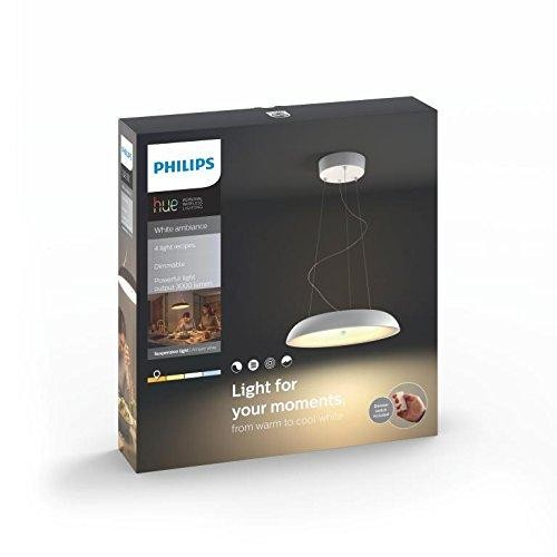 Lámpara - Philips Hue Amaze, Colgante, LED blanca inteligente, Con mando, Luz blanca de cálida a fría
