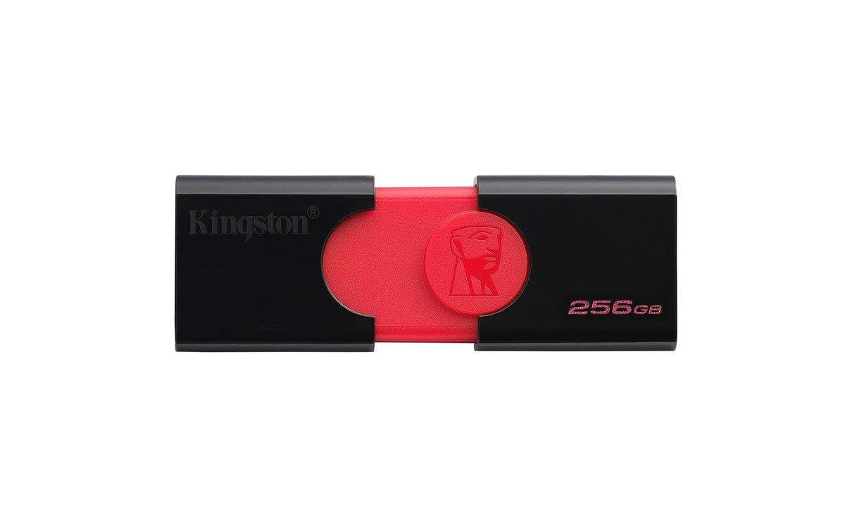 Memoria USB 256 GB - Kingston Datatraveler 106, 256 GB, USB 3.0, Negro y rojo