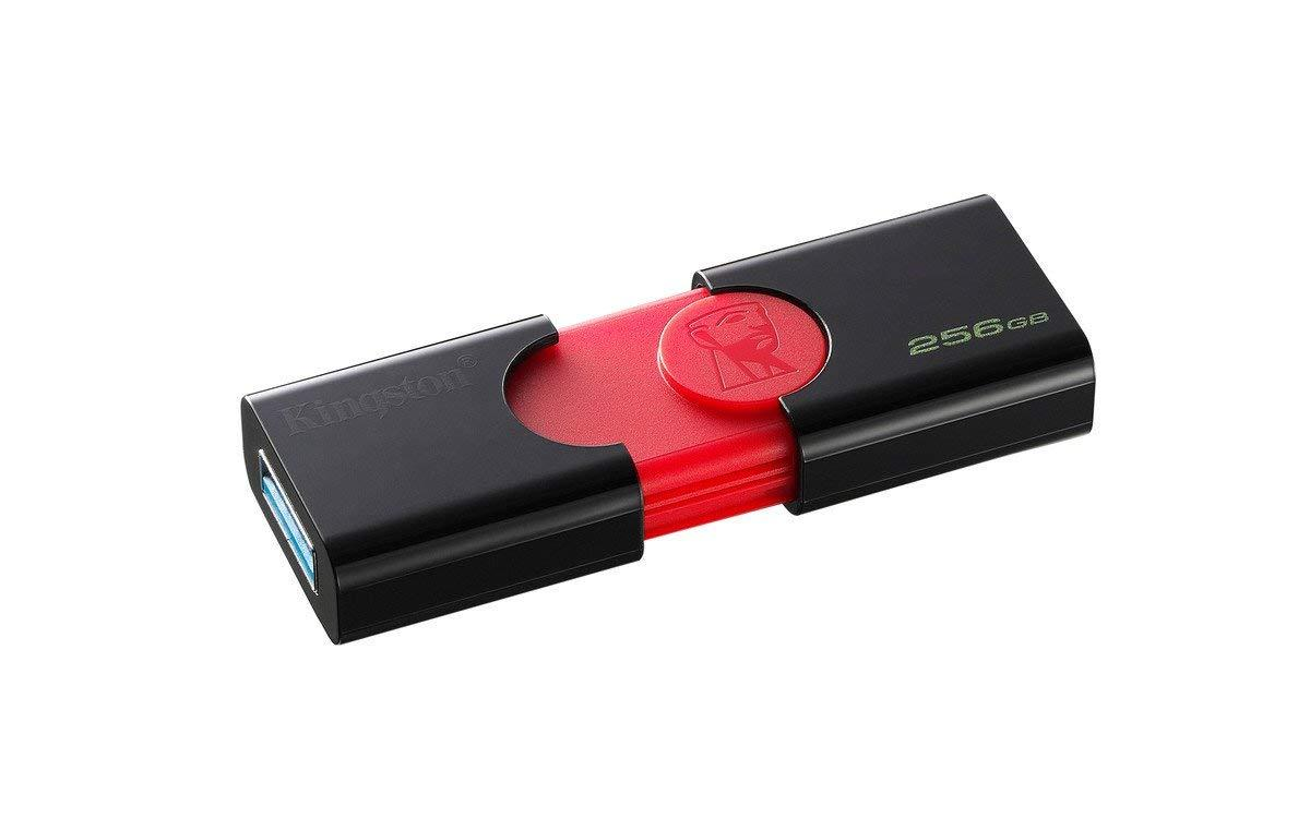 Memoria USB 256 GB - Kingston Datatraveler 106, 256 GB, USB 3.0, Negro y rojo