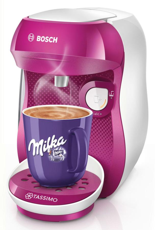 Cafetera - Bosch Tassimo TAS1001 HAPPY, 1400 W, 0.7 L, Rosa