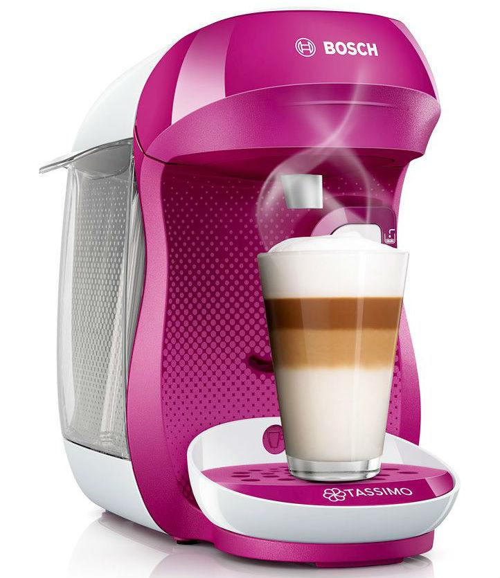 Cafetera - Bosch Tassimo TAS1001 HAPPY, 1400 W, 0.7 L, Rosa