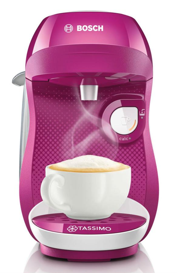 Cafetera - Bosch Tassimo TAS1001 HAPPY, 1400 W, 0.7 L, Rosa