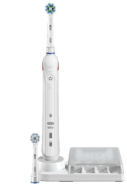 Oralb Smart 4 cepillo dientes con mango recargable tecnología braun 2 cabezales recambio bluetooth y funda viaje 4000n blanco 80314186 para adulto dental oscilante redondeado 3