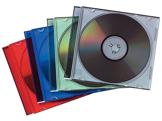 Fundas para CD, DVD y Blu-Ray - Fellowes, 25 unidades de plástico de colores